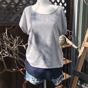 Gibson Grey & Blue Layered Crew Neck T-Shirt